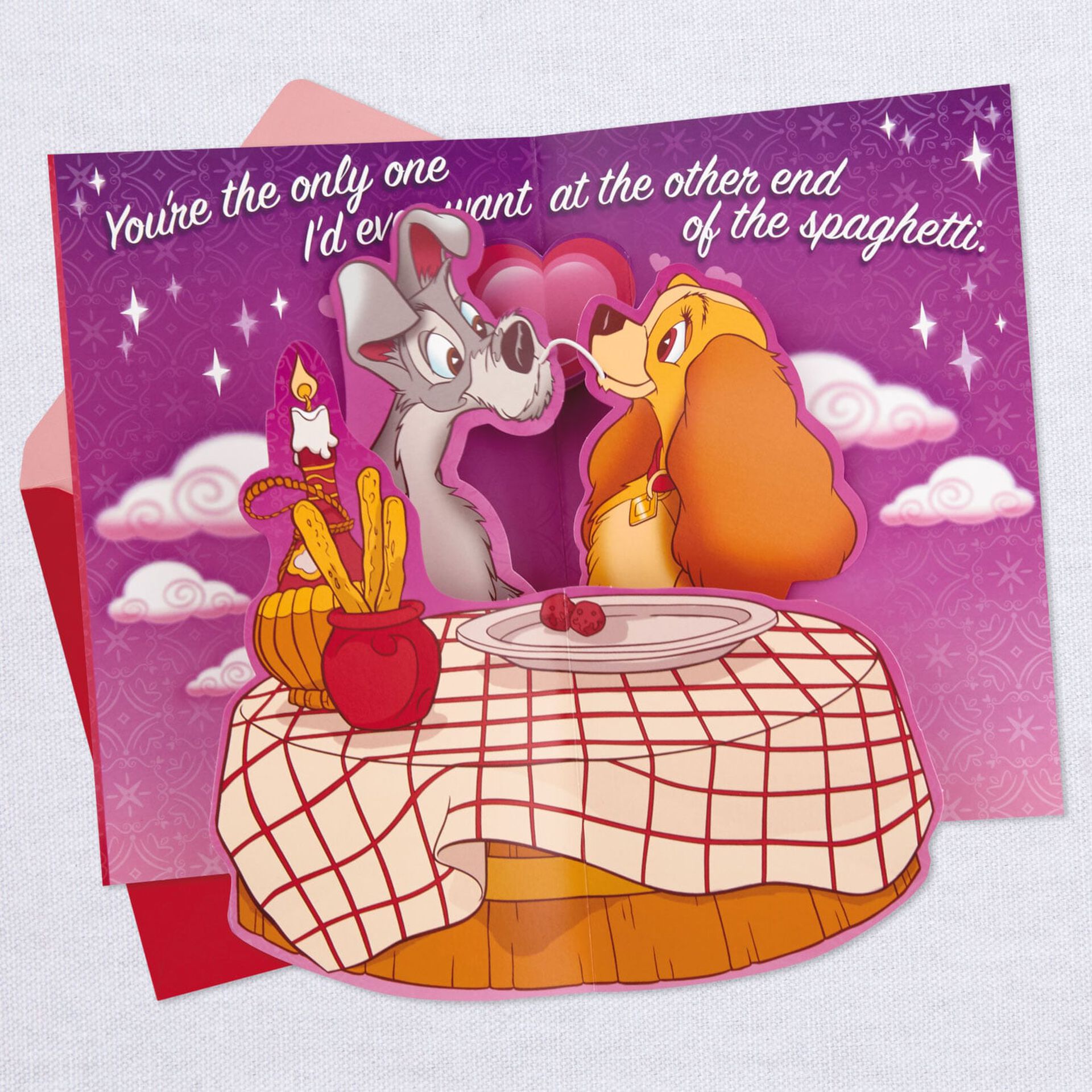 Disney Lady and the Tramp PopUp Valentine's Day Card for