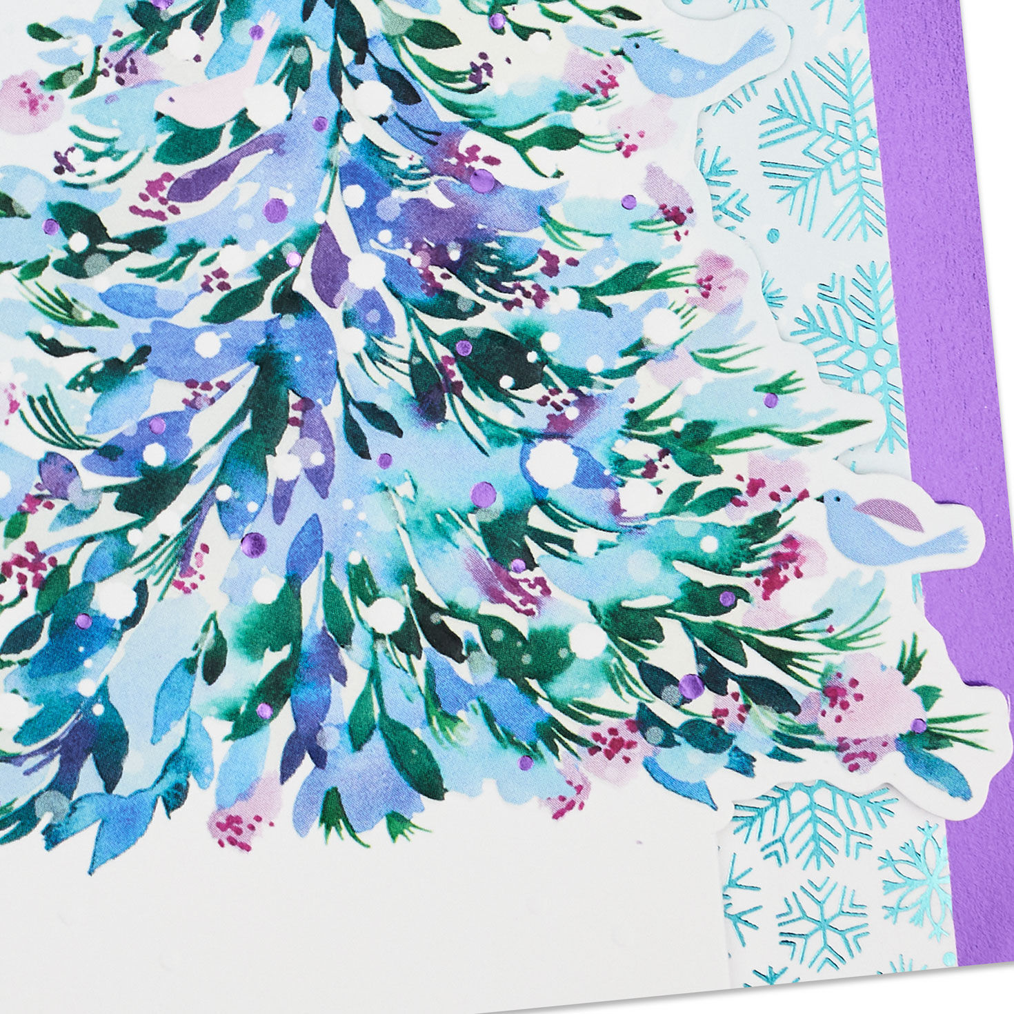 Elegant Tree and Snowflakes Daughter Christmas Card Card Front Detail image number 7