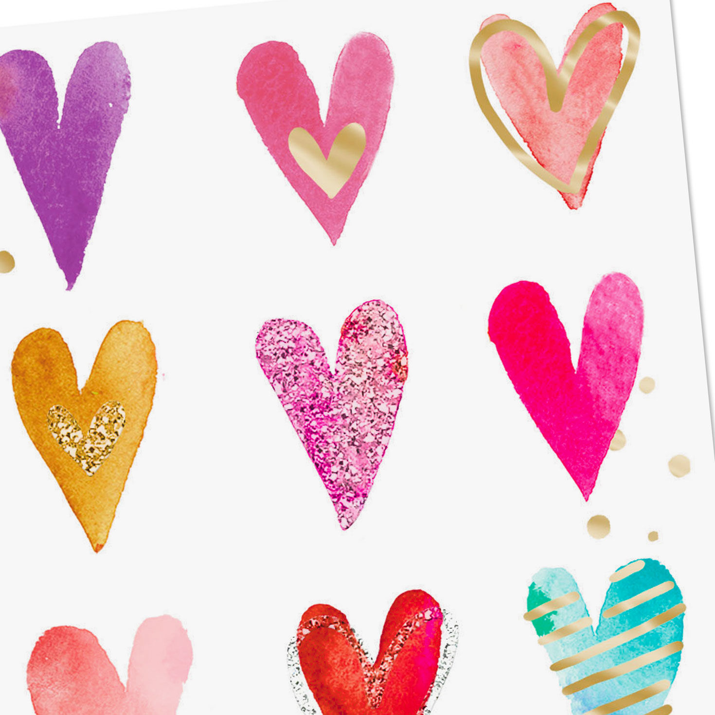 Colorful Hearts Blank Card Card Front Detail image number 3