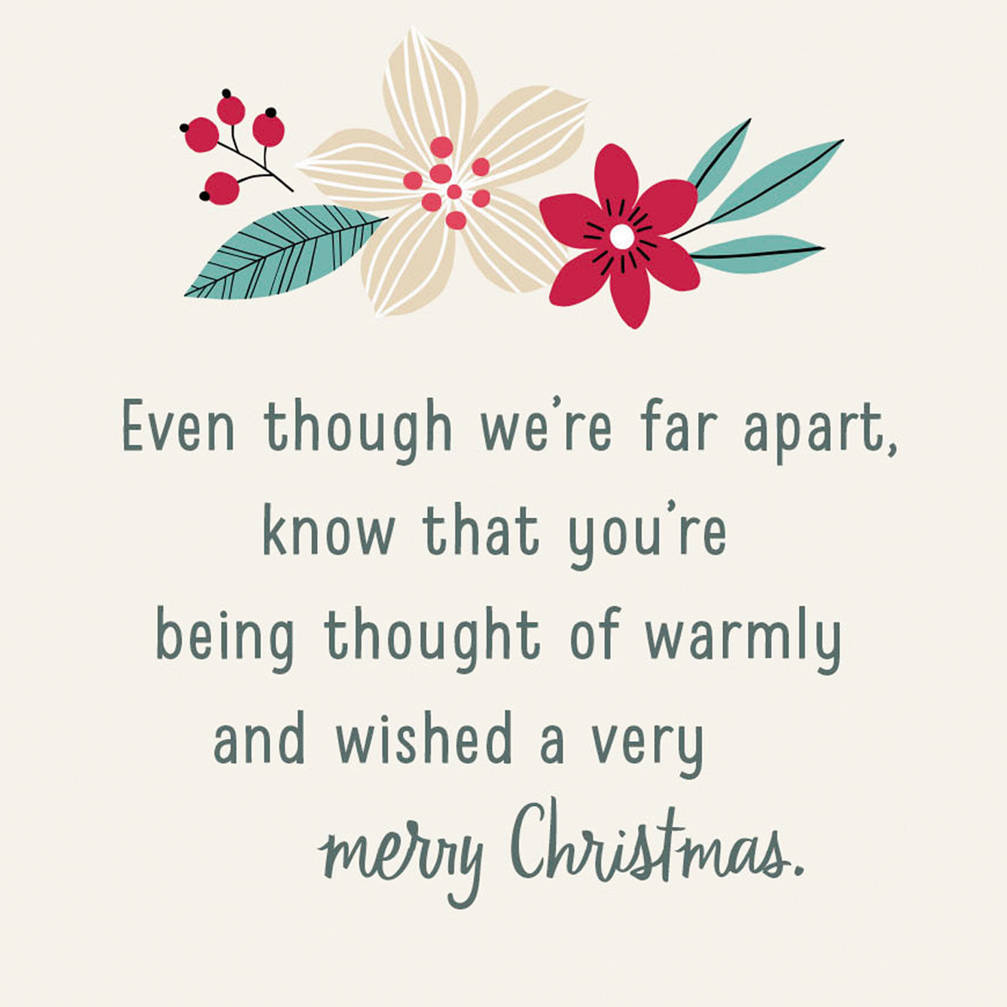 Holiday Botanicals in White Envelope Christmas Card Sentiment image number 2