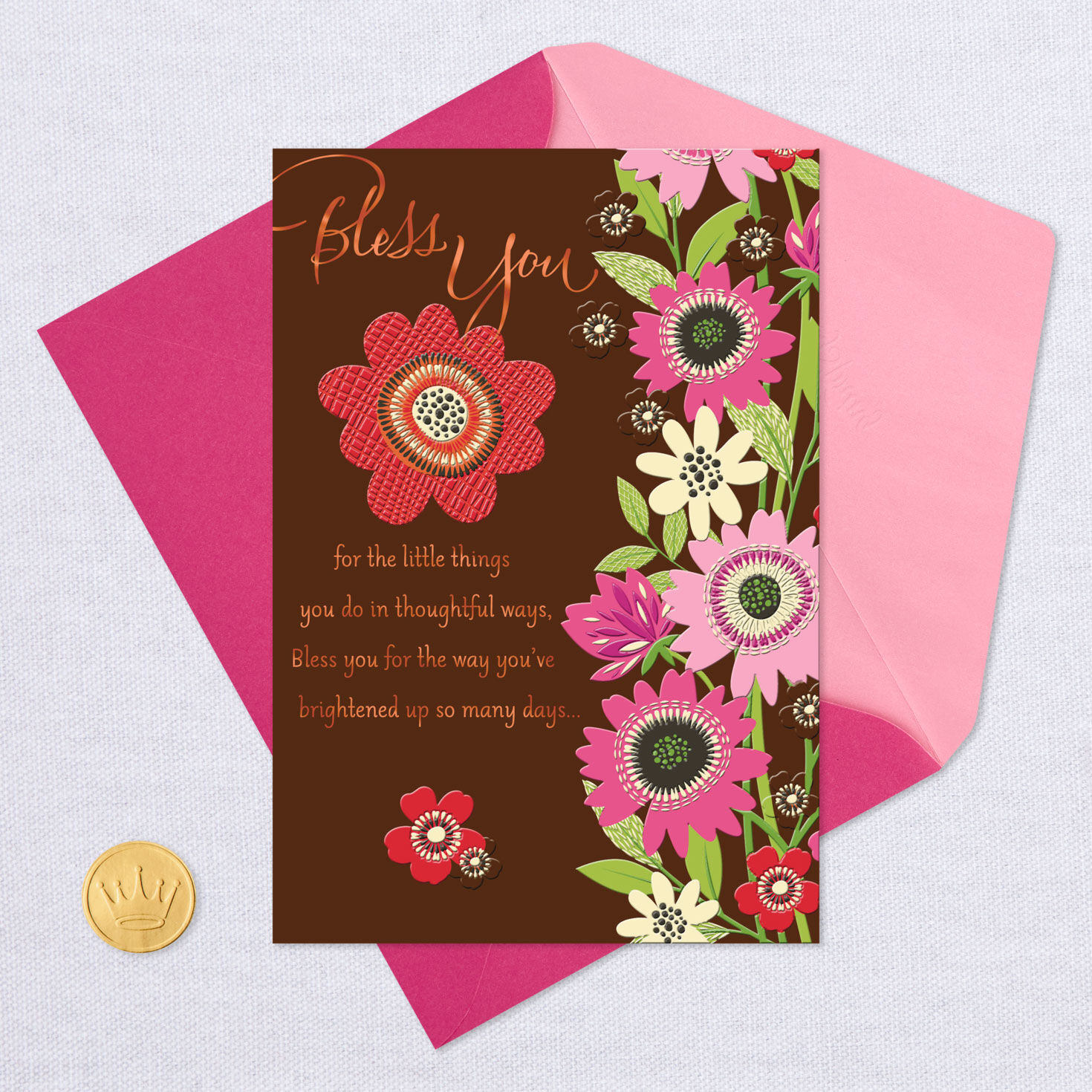 Bright Flowers Bless You Religious Thank-You Card for only USD 2.99 | Hallmark