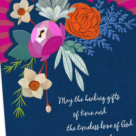 Healing Flowers Religious Sympathy Card, , large image number 4