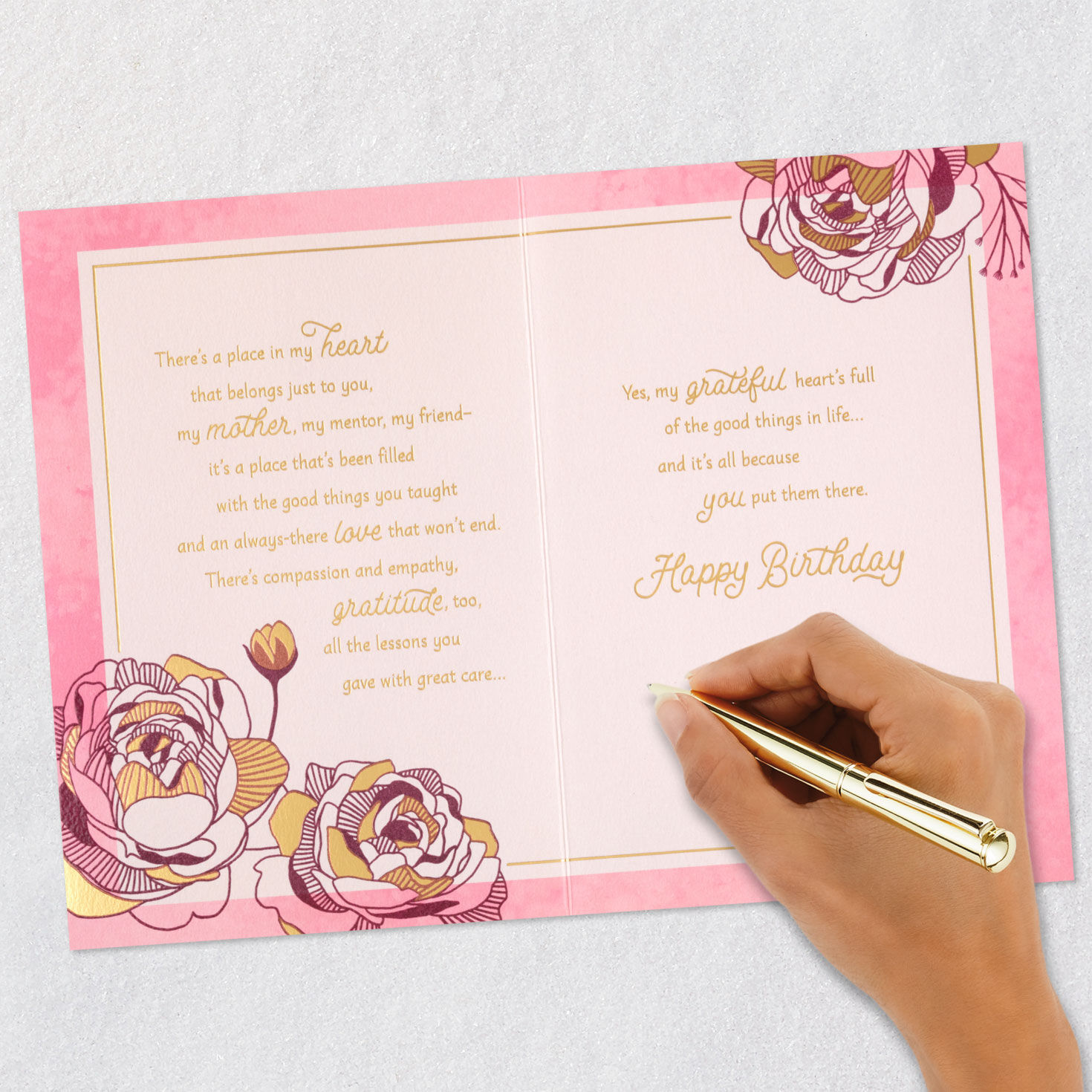 Birthday Card for Mom With Heart-Shaped Decoration Signing card image number 8