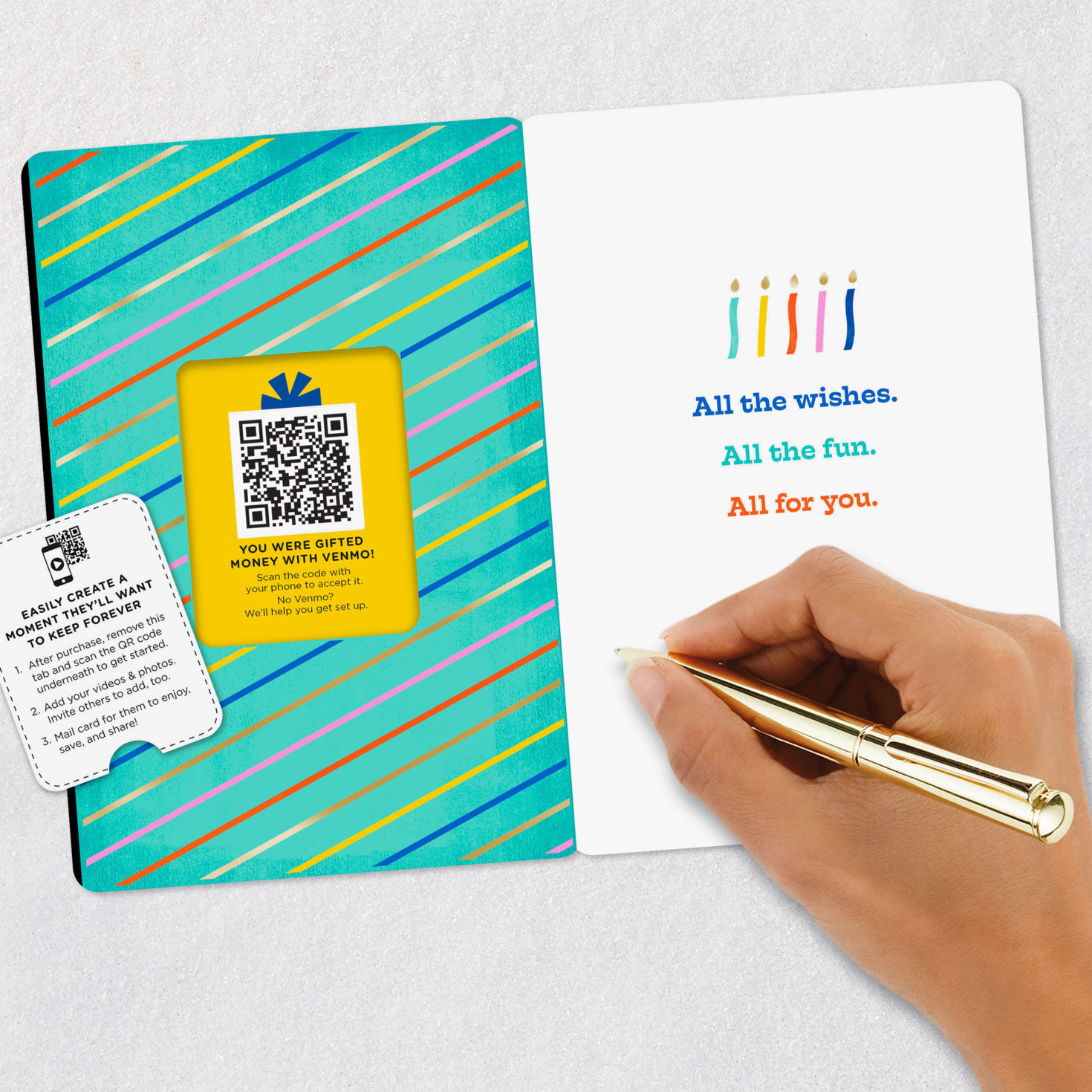 All the Wishes Colorful Candles Venmo Birthday Card, , large image number 8