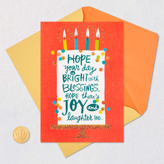A Day Bright With Blessings Religious Birthday Card, , large image number 6