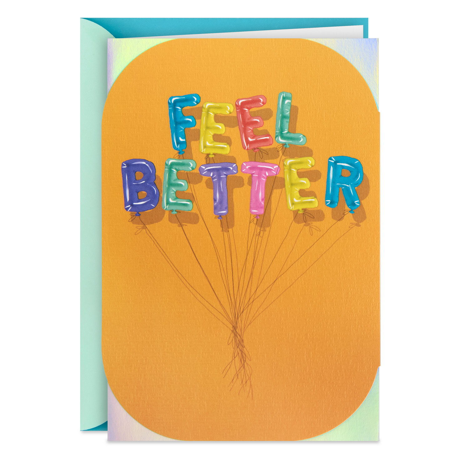 Feel Better Balloons Blank Get Well Card