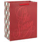 Tis the Season on Dark Red Medium Holiday Gift Bag Back image number 6