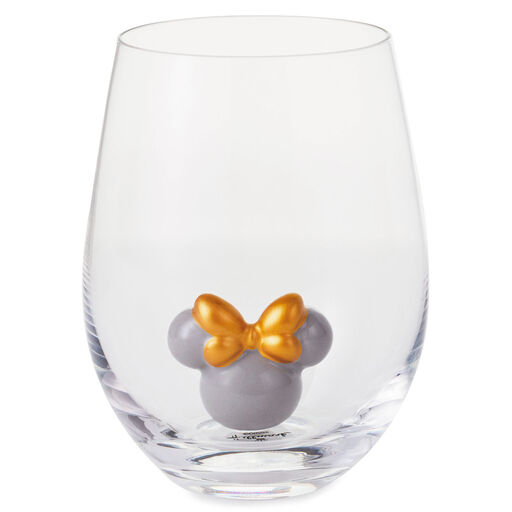 Disney Minnie Mouse Ears Silhouette Stemless Glass, 13 oz., 