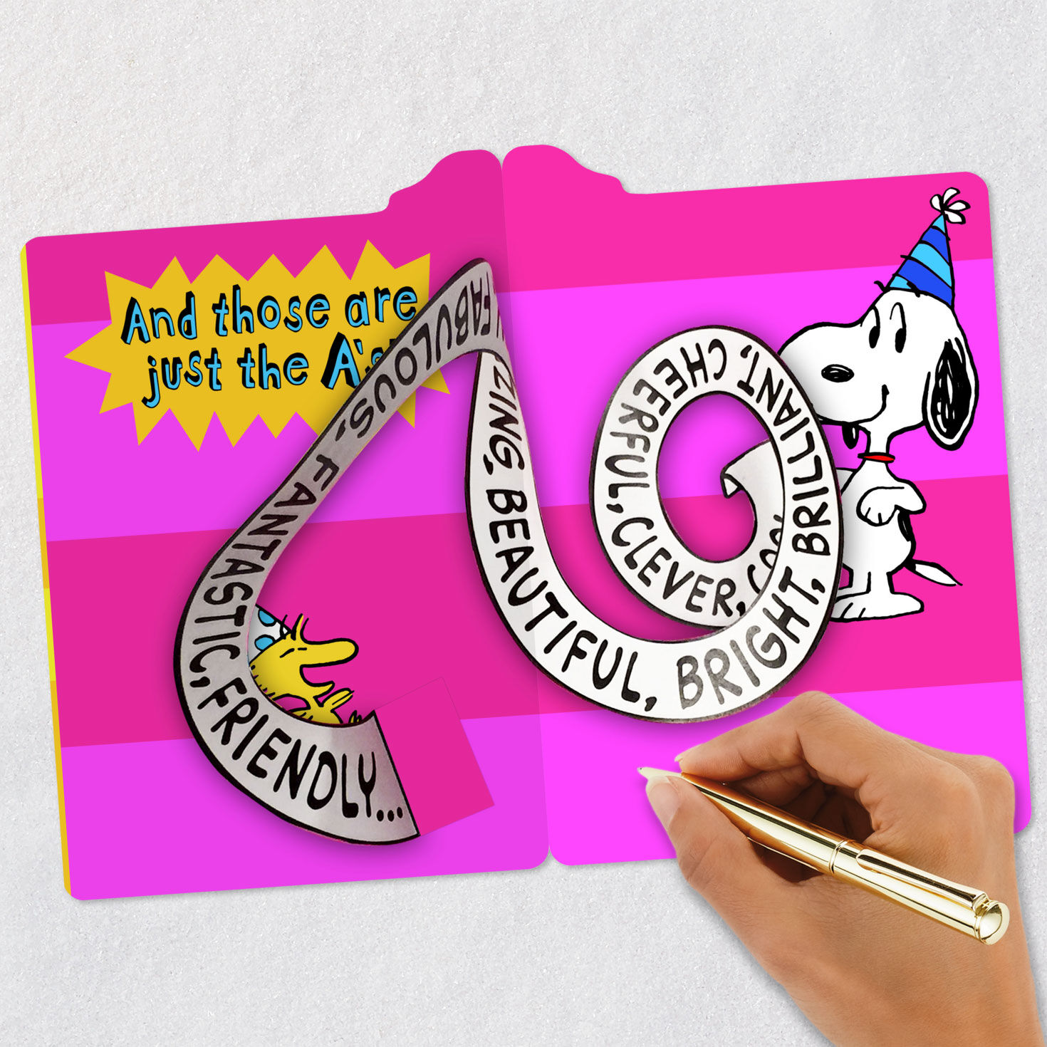 Peanuts Snoopy and Woodstock Birthday Card for Her Signing card image number 8
