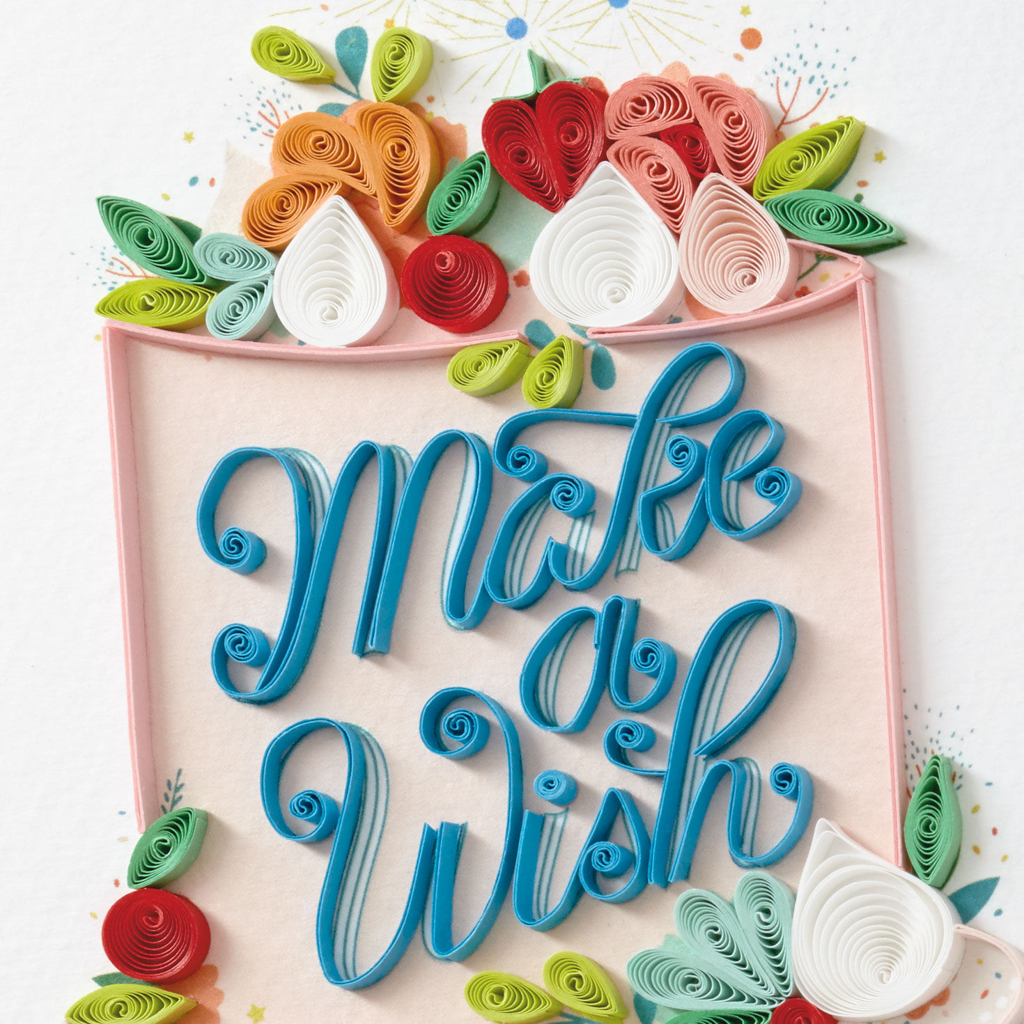 Quilling Cake and Flowers Birthday Card Card Front Detail image number 4