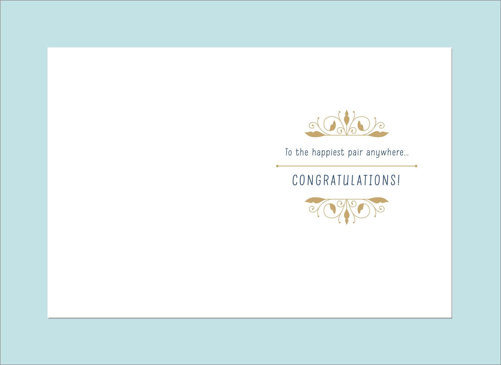 Blue and Gold Mr. & Mrs. Wedding Card