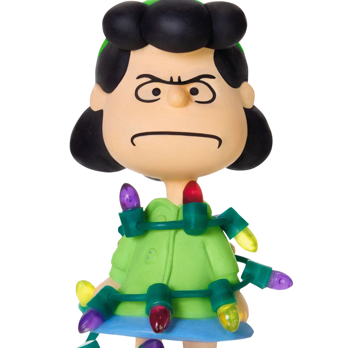Peanuts Lucy Wrapped in Lights Keepsake Ornament closeup view image number 5