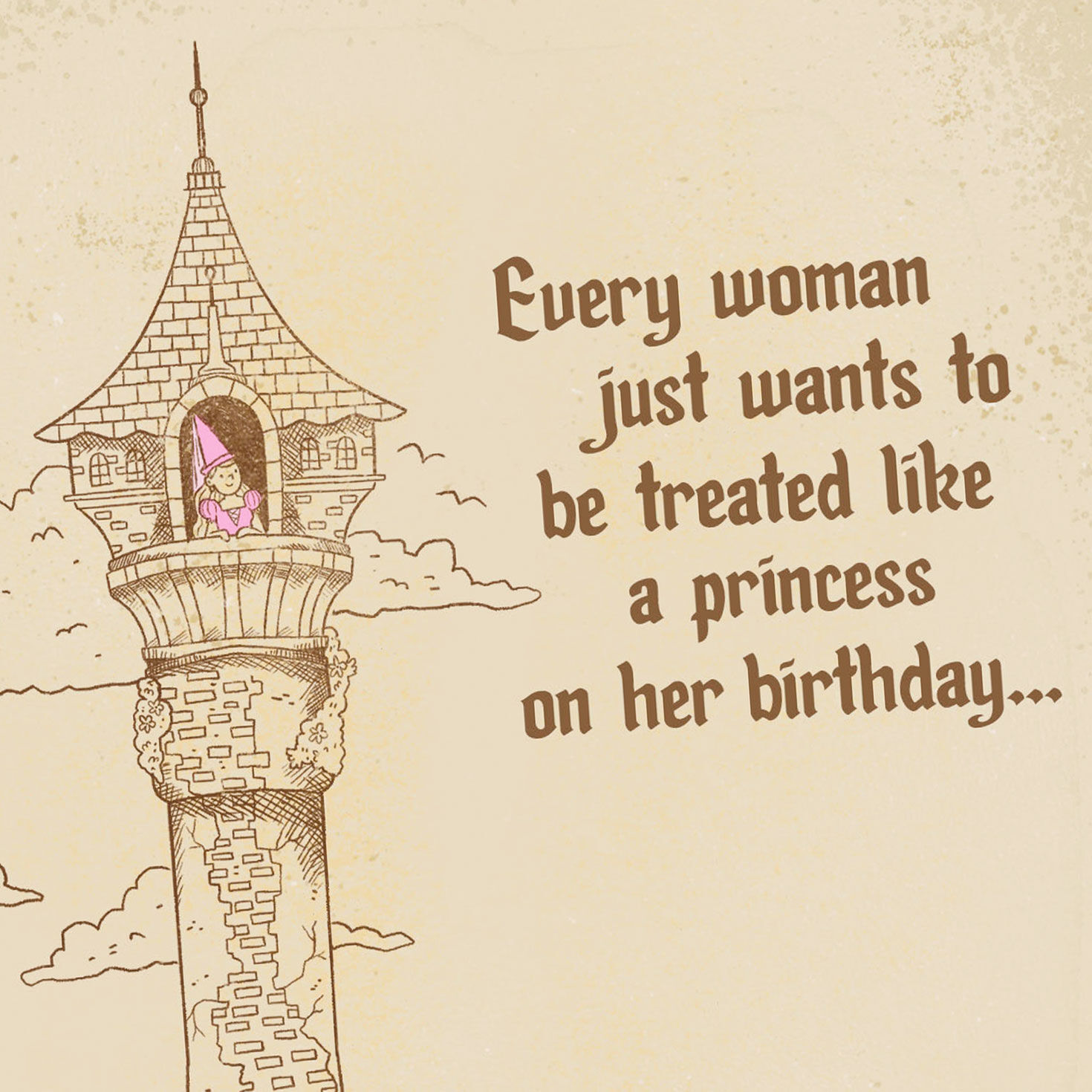 Fairy Tale Princess Funny Birthday Card for Her Card Front Detail image number 4