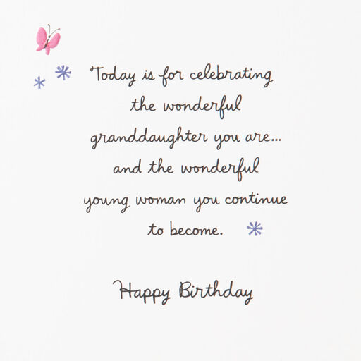 Wonderful Young Woman Birthday Card for Granddaughter, 