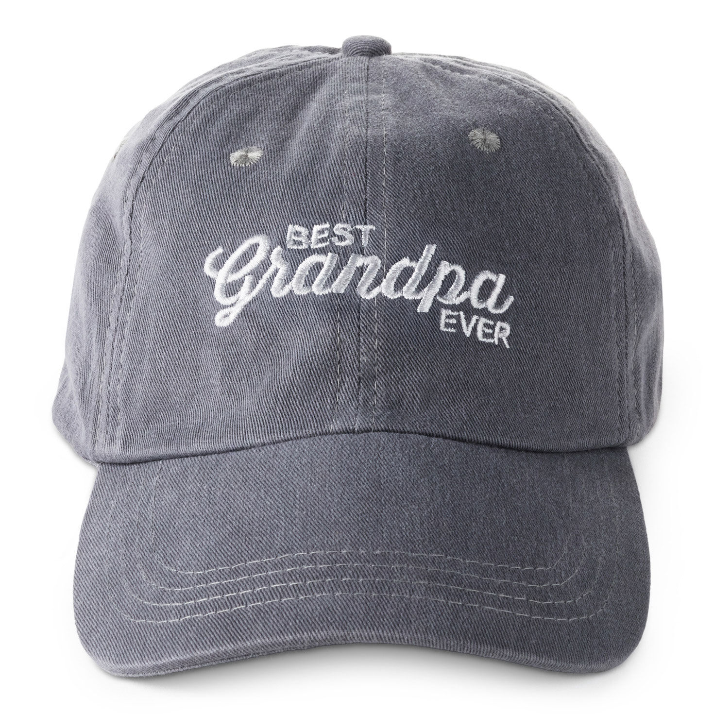 Best Grandpa Ever Gray Twill Baseball Cap Front image number 3