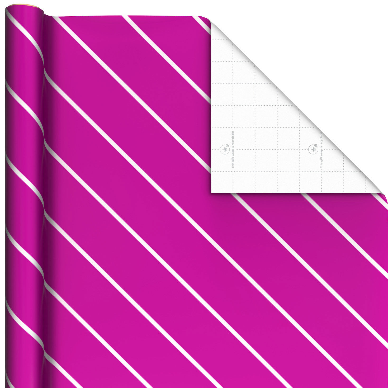 Magenta With White Stripes Wrapping Paper, 20 sq. ft.