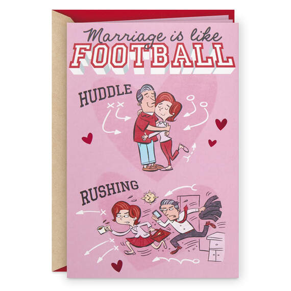 Marriage is Like Football Funny Pop-Up Valentine's Day Card