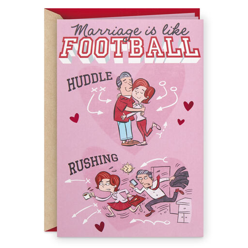 Marriage is Like Football Funny Pop-Up Valentine's Day Card, 
