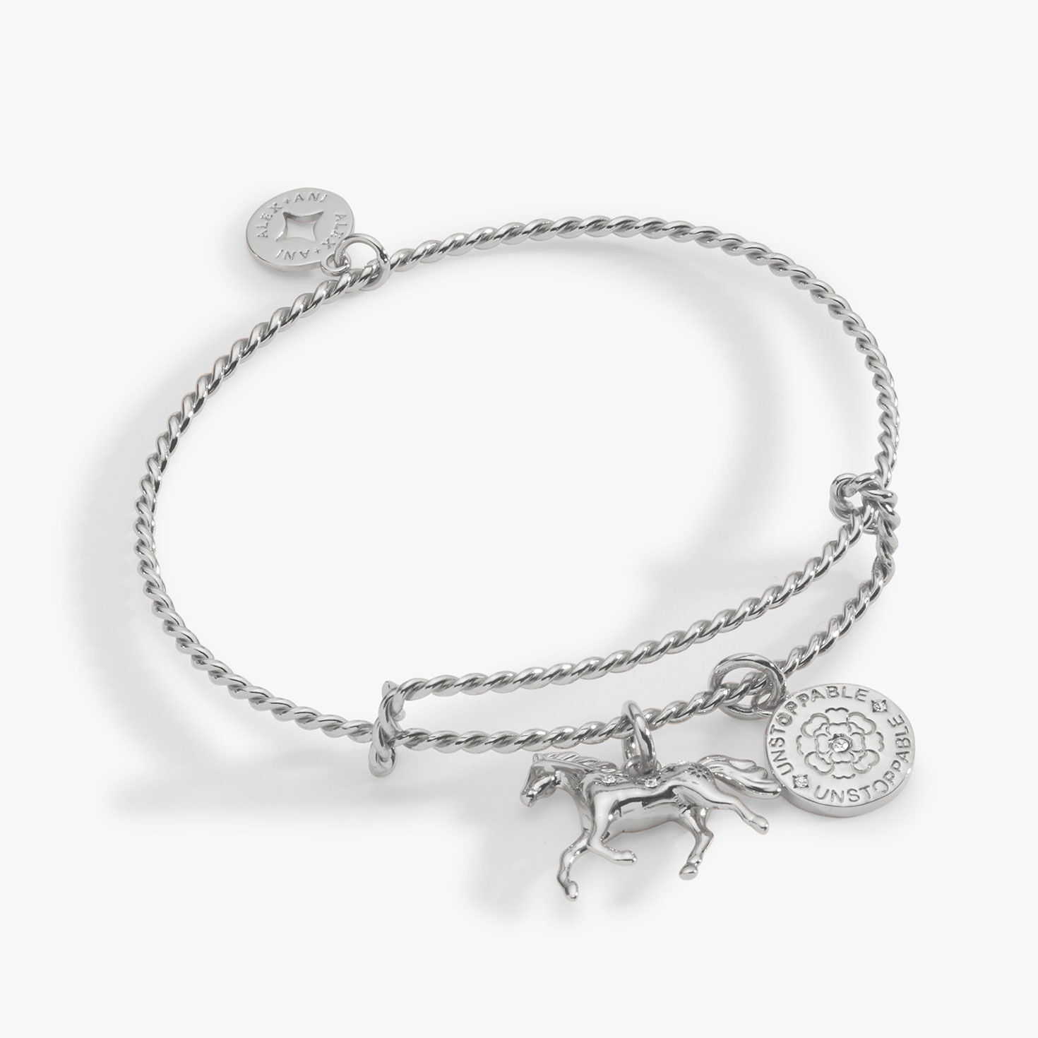 Alex And Ani Horse Girl Rope Textured Charm Bangle