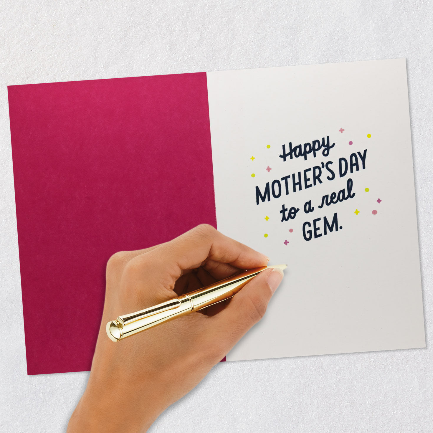 Pink and Lime Green Gems Mother's Day Card Signing card image number 6