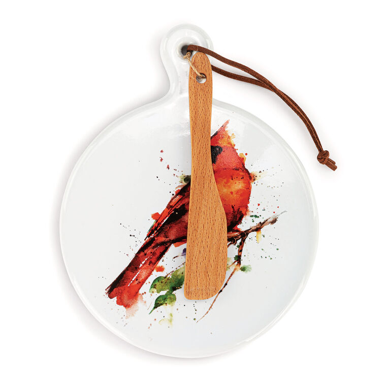 Demdaco Cardinal Mini Ceramic Serving Board, 6.5"