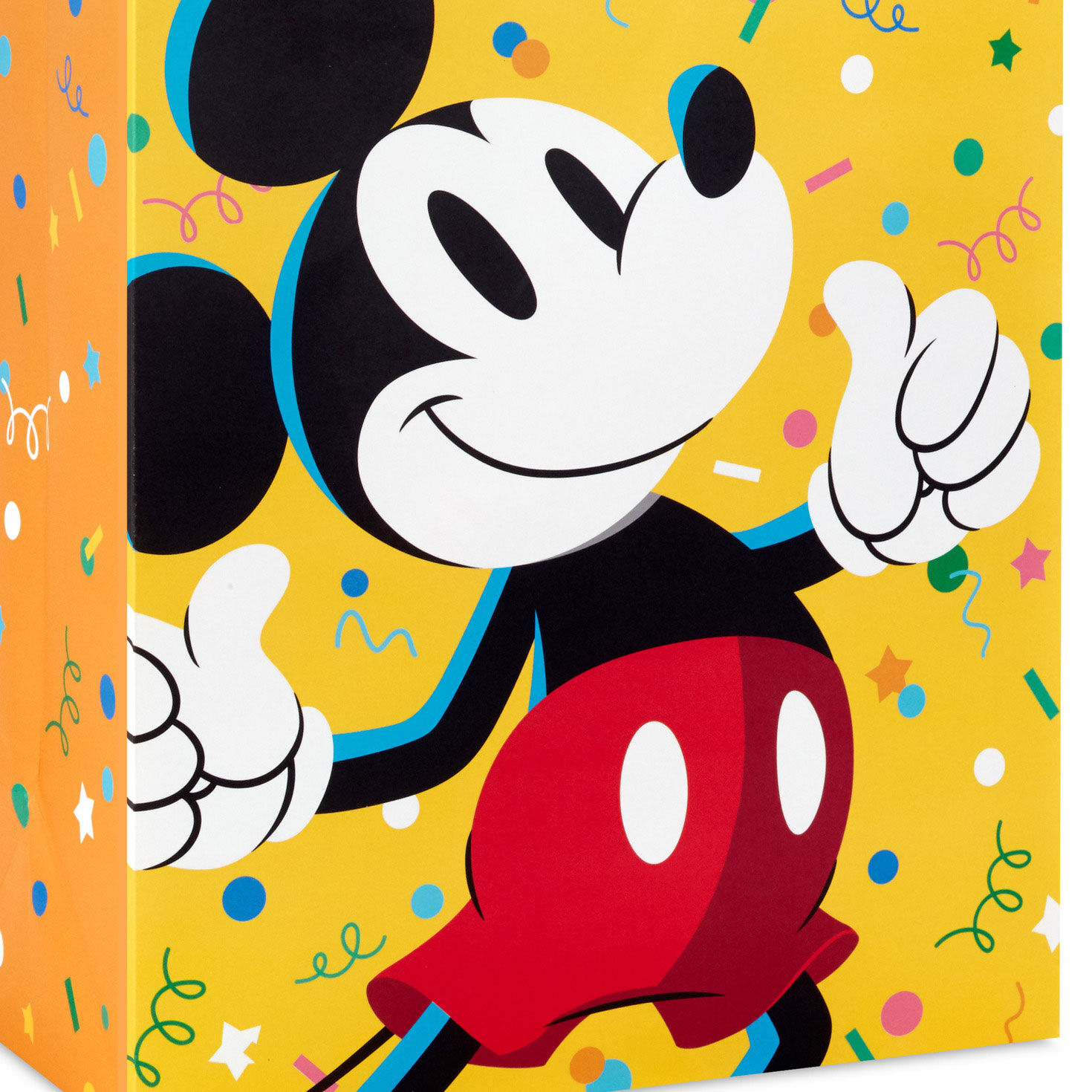 Mickey Mouse in Confetti Large Yellow Gift Bag upclose detail image number 5