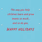 Snowman with Kid and Dog Child Caregiver Christmas Card Sentiment image number 2