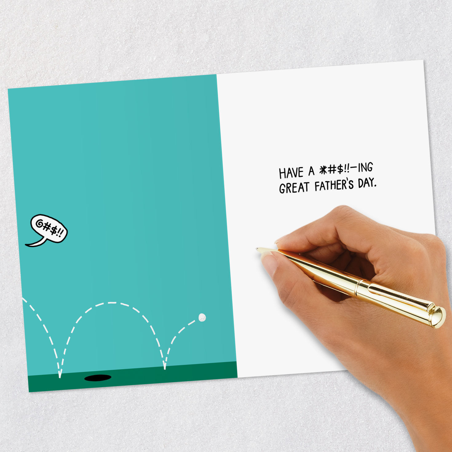 Cartoon Golfers Father's Day Card Signing card image number 6