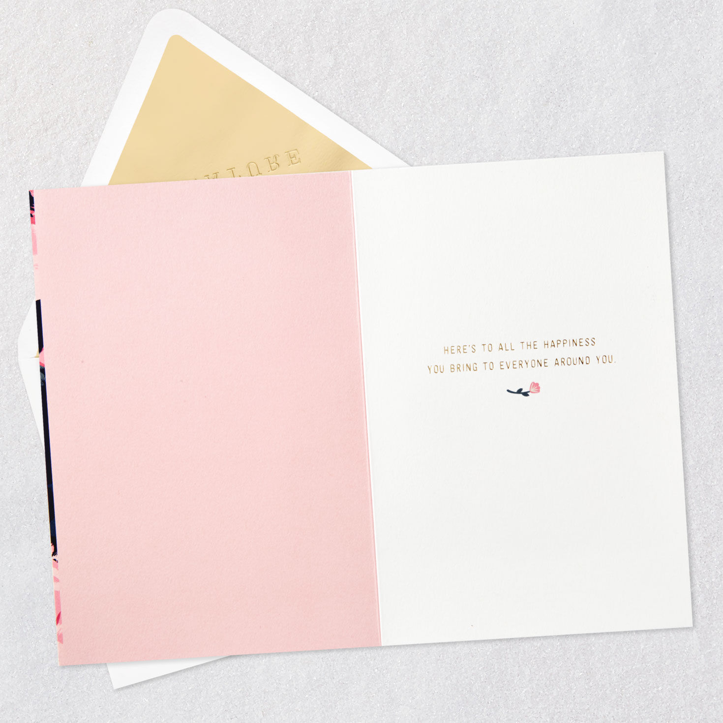 Floral Print with Gold Lettering Mother's Day Card Open card with envelope image number 3