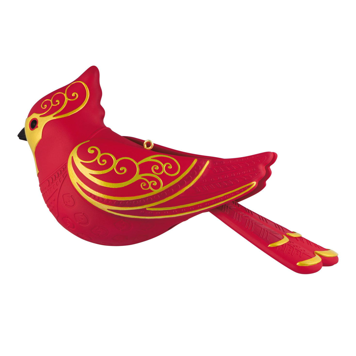 Red Gold Cardinal Keepsake Ornament Back image number 7