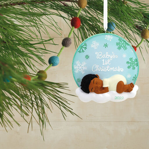 Mahogany Baby's First Christmas 2022 Hallmark Ornament, 