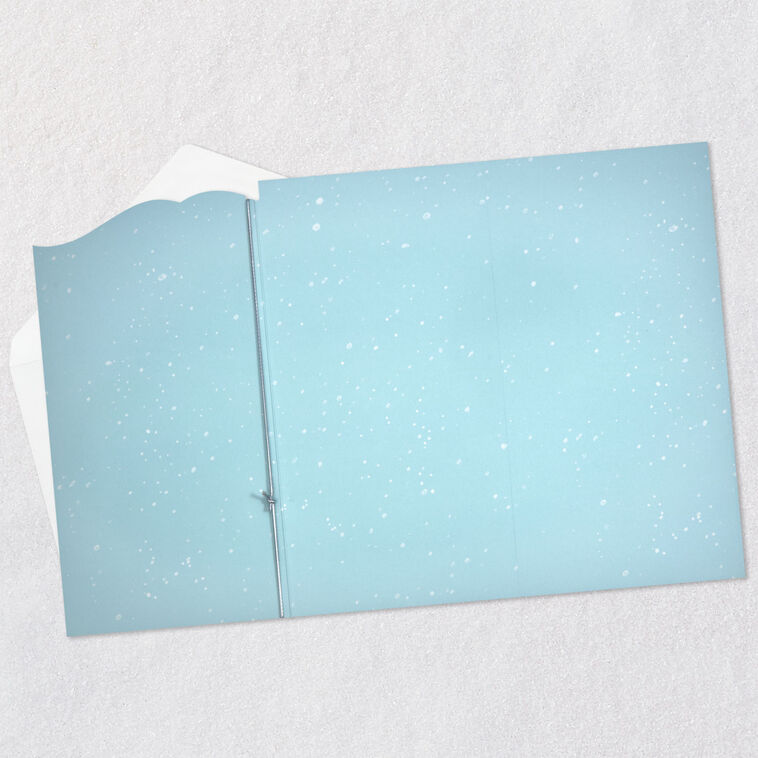 Cardinals in Snowy Forest Romantic Christmas Card Open card with envelope image number 4