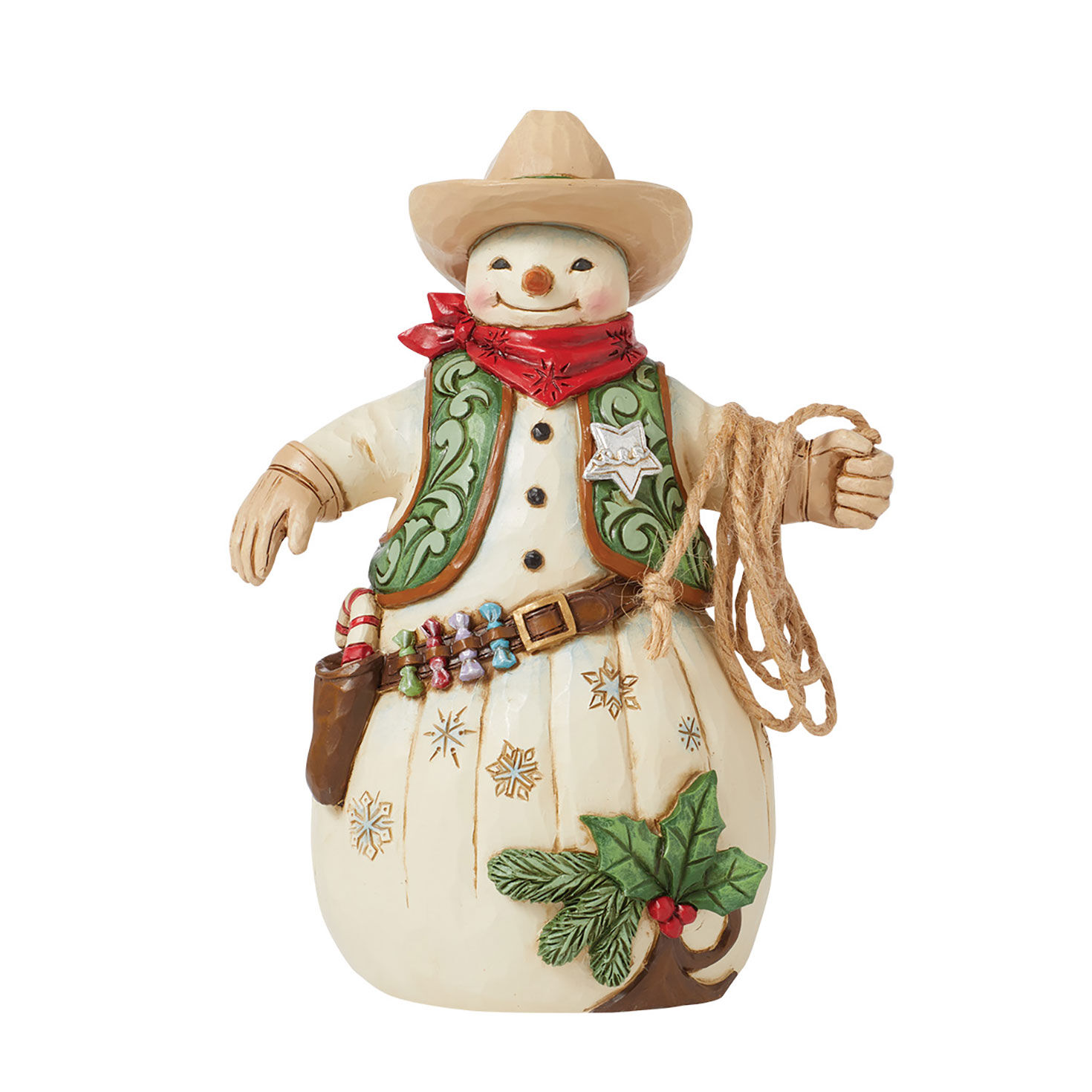 Jim Shore Cowboy Snowman Figurine, 6.8"