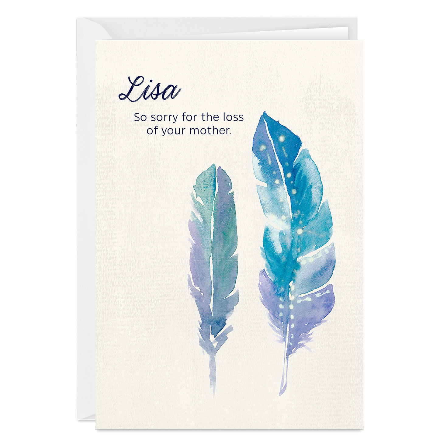 Personalized Watercolor Feathers Card