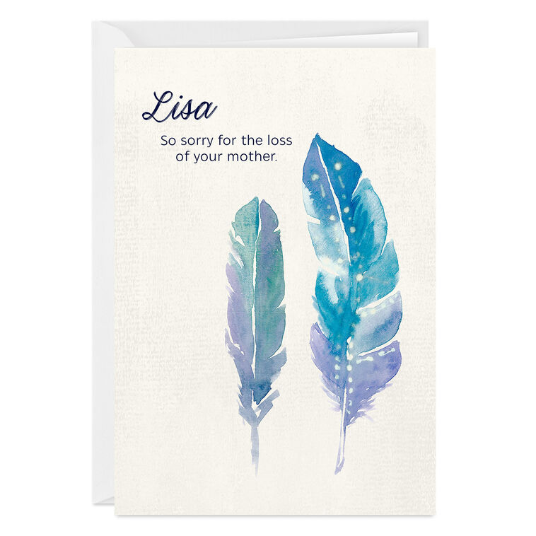 Personalized Watercolor Feathers Card