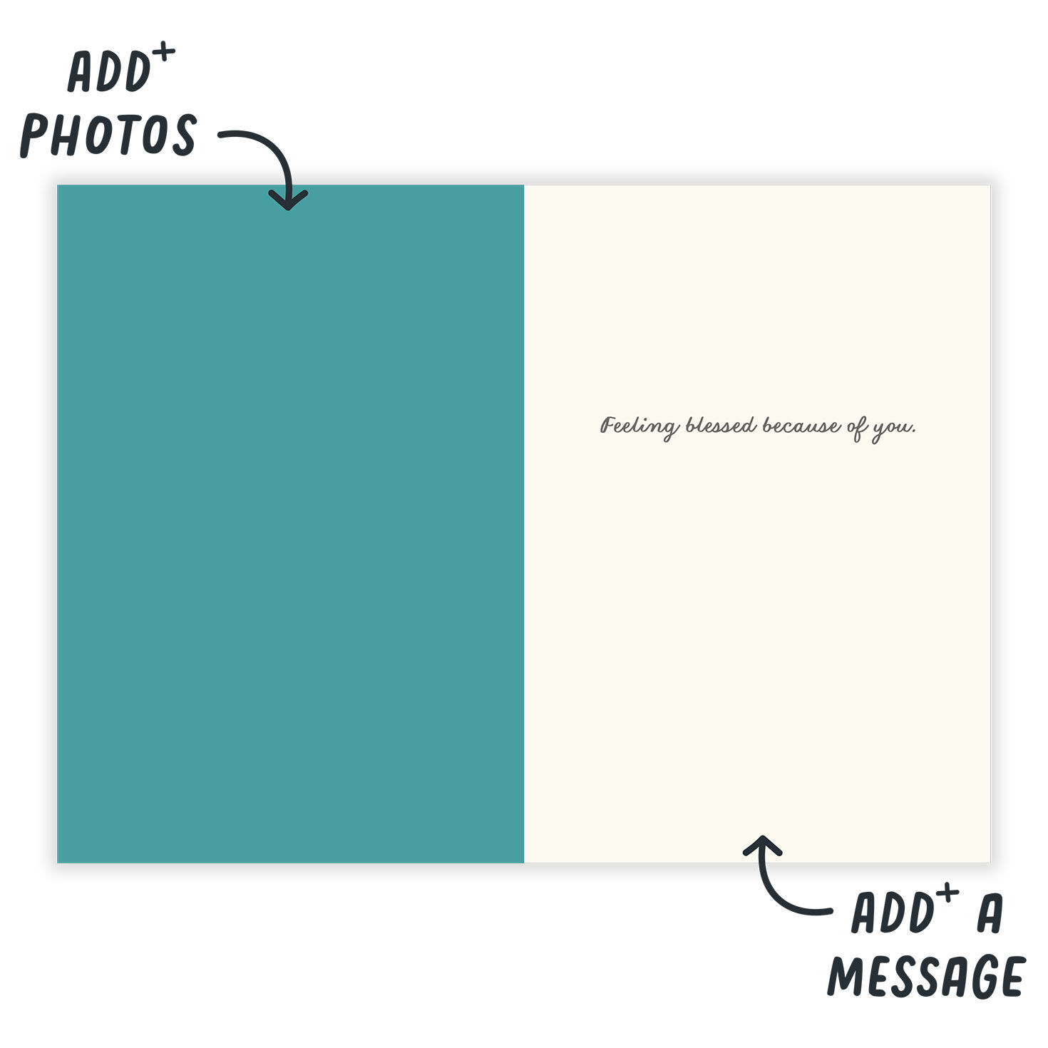 God Invented Friends Personalized Card Open Card indicating personalization image number 3