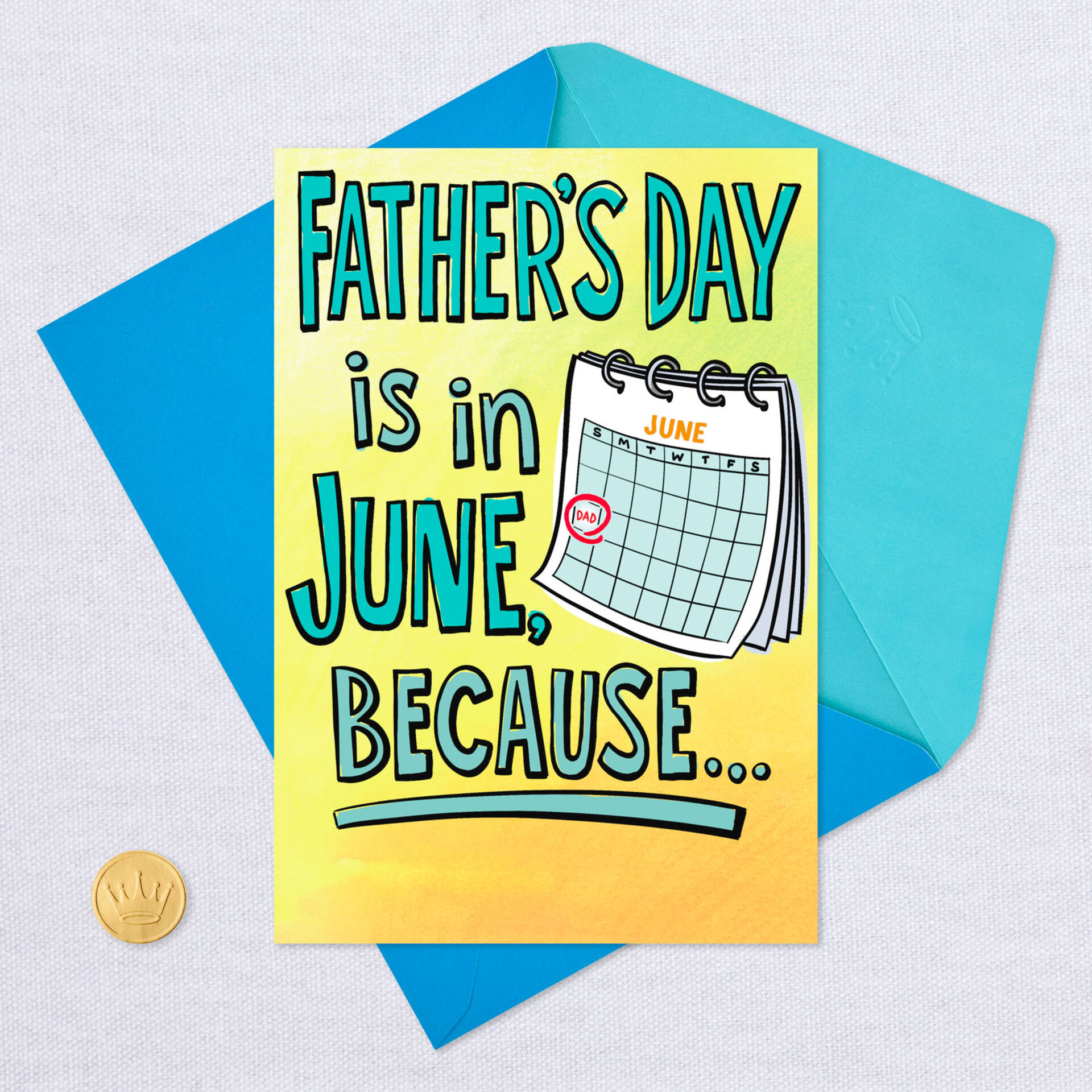 June Calendar Funny Father's Day Card Greeting Cards Hallmark