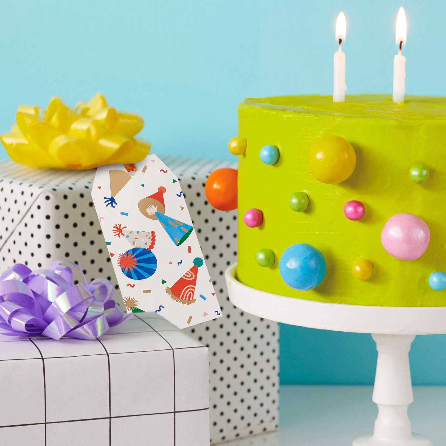 Party Hats and Confetti Gift Tag in use image number 2