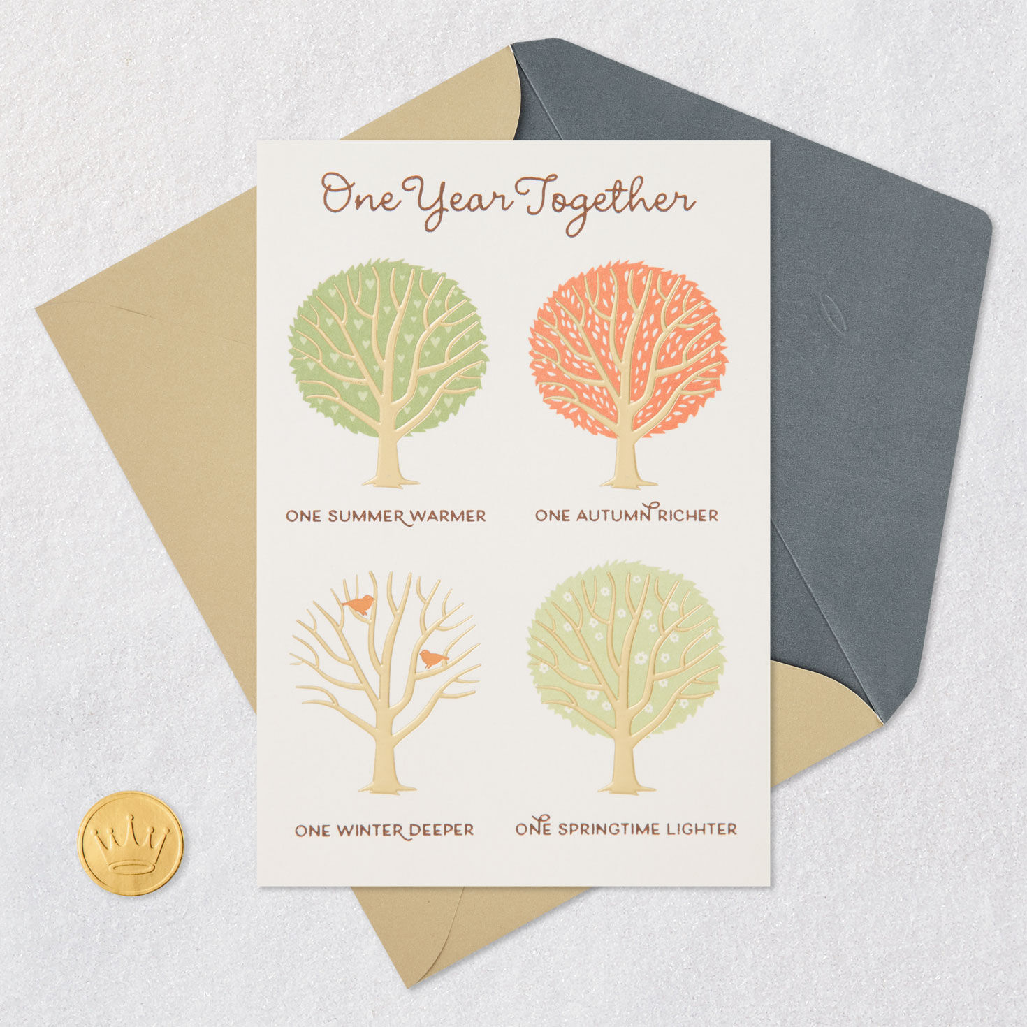 Summer, Autumn, Winter, Spring Trees First Anniversary Card for only USD 4.99 | Hallmark
