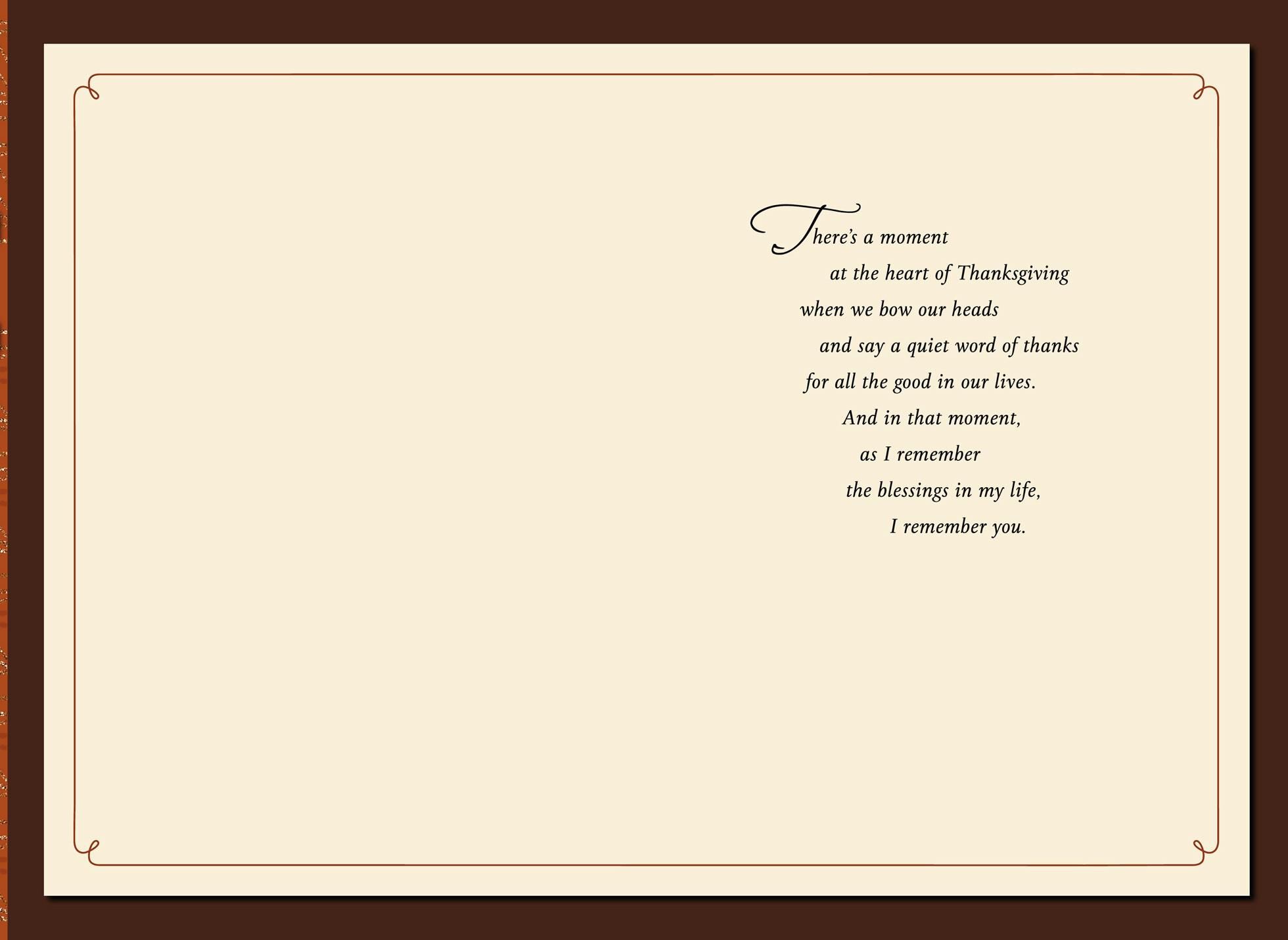 Remembering My Blessings Thanksgiving Card