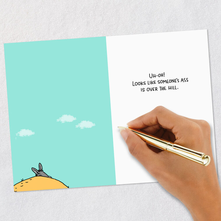 Donkey and Miner in Desert Funny Birthday Card Signing card image number 6