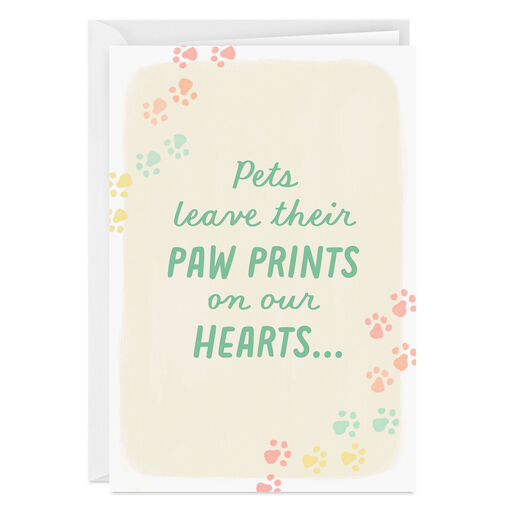 Beloved Paw Prints Folded Pet Sympathy Photo Card, 
