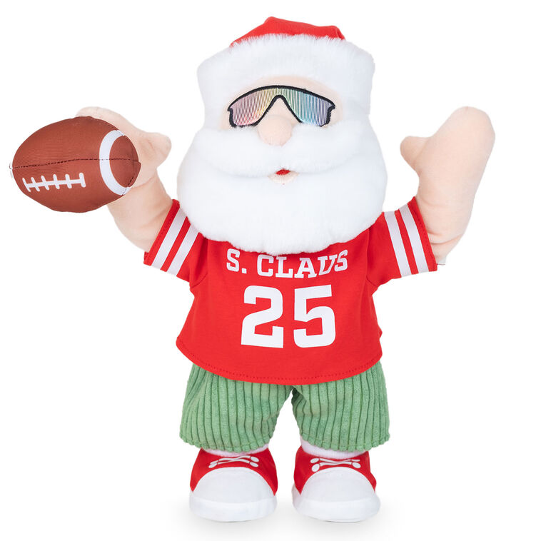 Cuddle Barn Gameday Santa Musical Plush Toy With Motion, 10.5"
