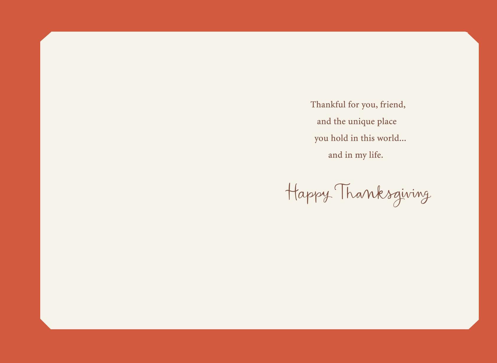 Thankful for You, Friend Thanksgiving Card