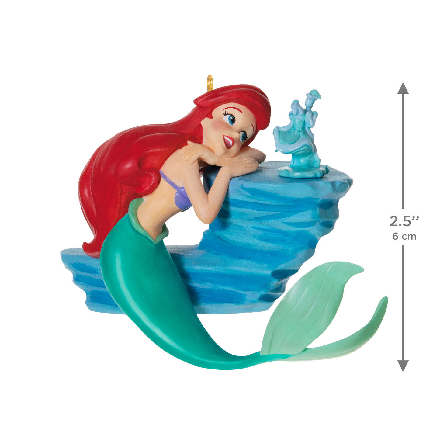 Ariel With Prince Eric Statue Keepsake Ornament measurement image number 3