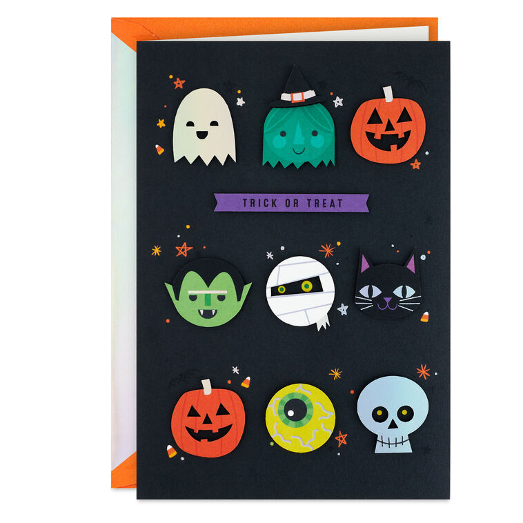 Trick or Treat Halloween Icons Halloween Card