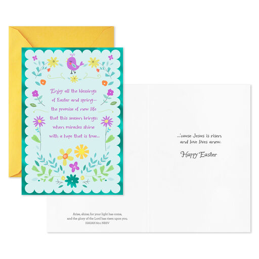 Spring Flowers Religious Easter Cards, Pack of 10, 