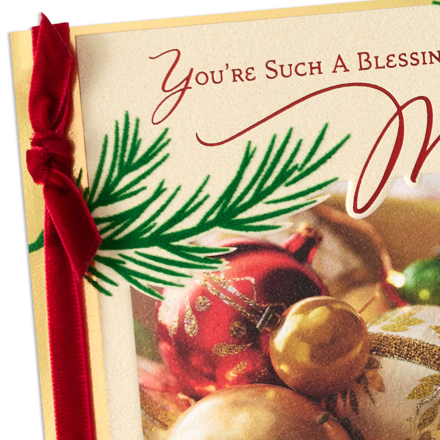 Festive Ornament Christmas Card for Mom Card Front Detail image number 5