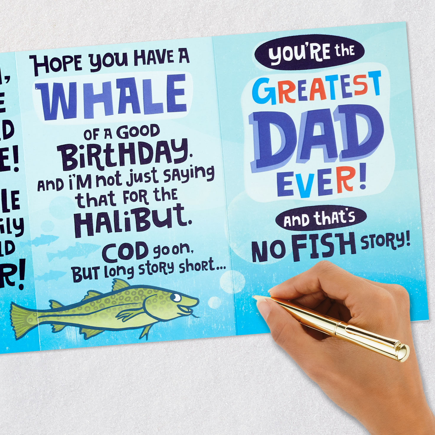 Cartoon Fish Drawings Funny Birthday Card for Dad  image number 8