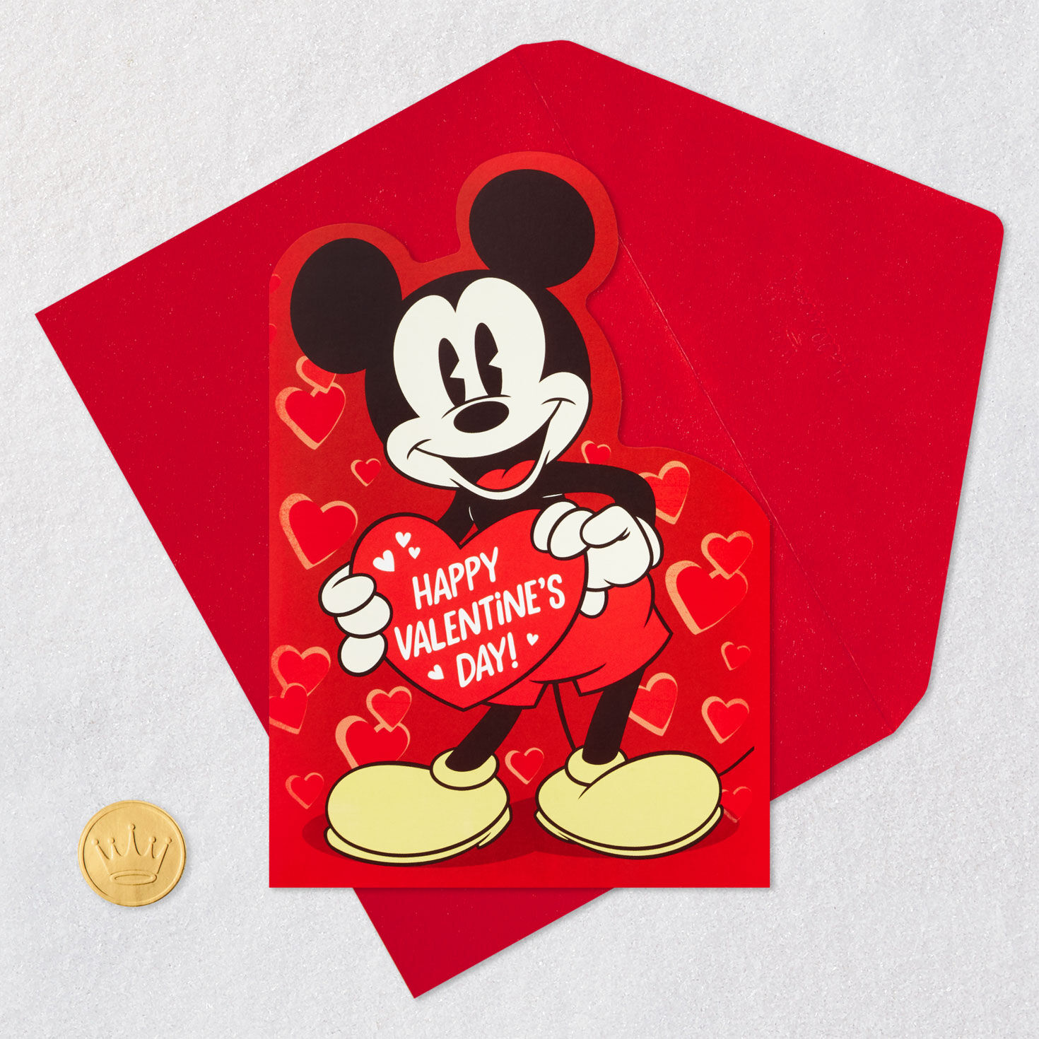 Disney Favorite Friends Valentine's Day Card for Kids Card Front with Envelope and Gold Seal image number 5